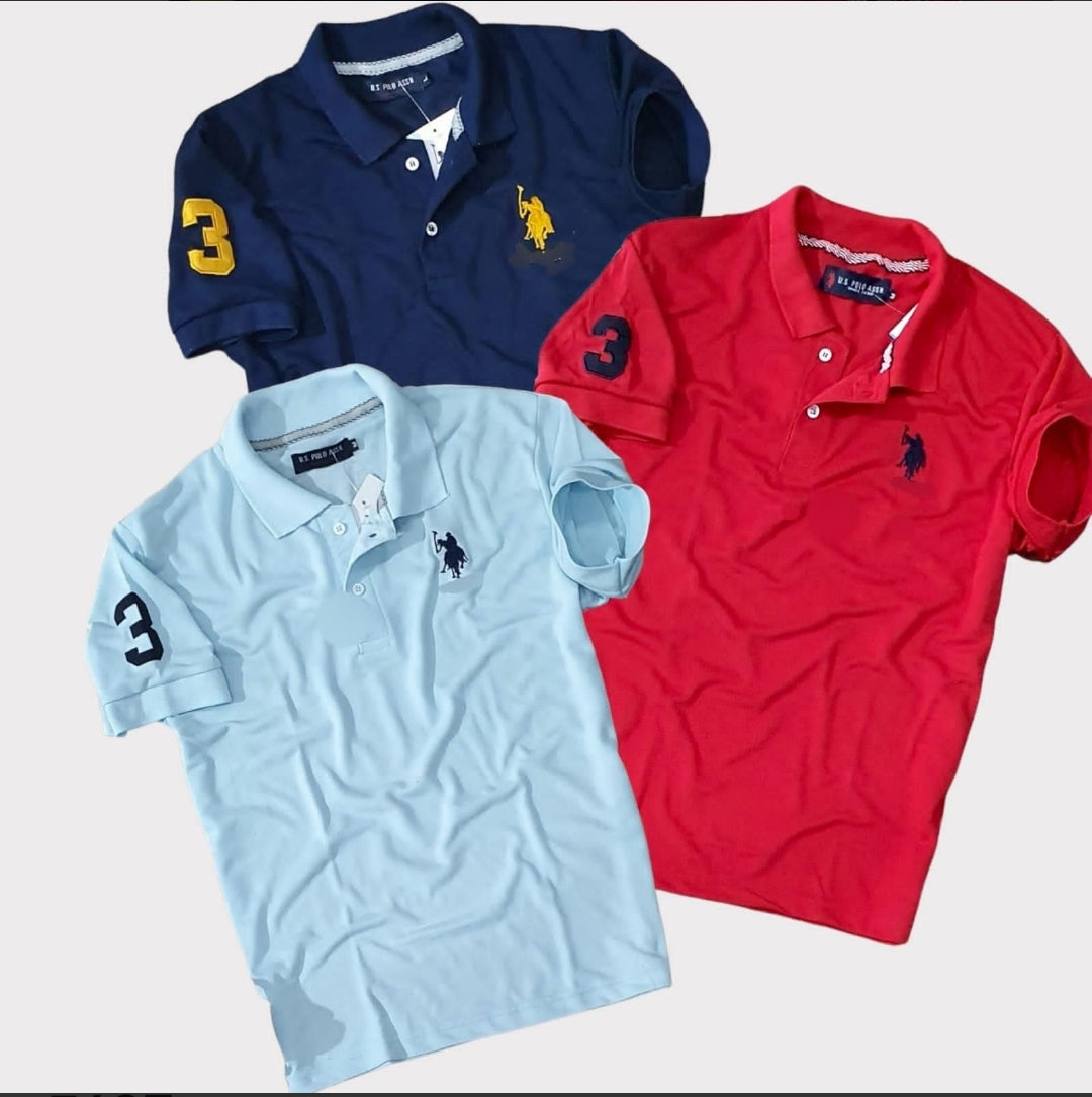 US Polo Pack Of 3 T-shirt Cotton Fabric