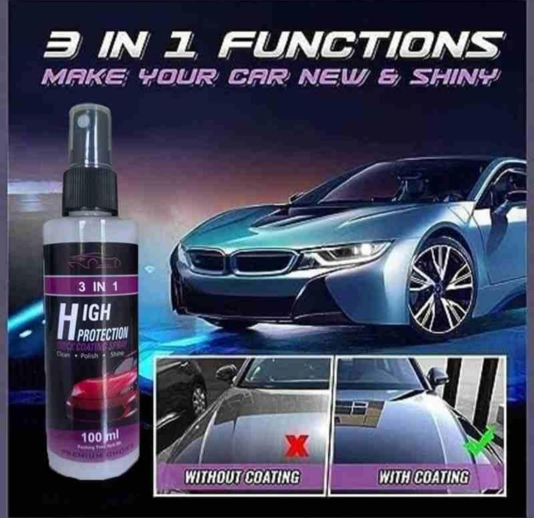 3 In 1 High Protection Quick Car Ceramic Coating Spray - Car Wax Polish Spray