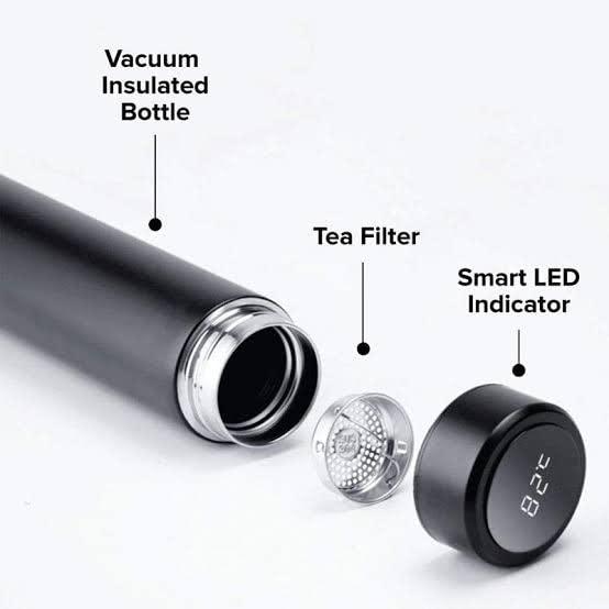 Stainless Steel Temperature Water Bottle Thermos, Double Wall Vacuum Intelligent Cup with LCD Smart Display (500 ML)