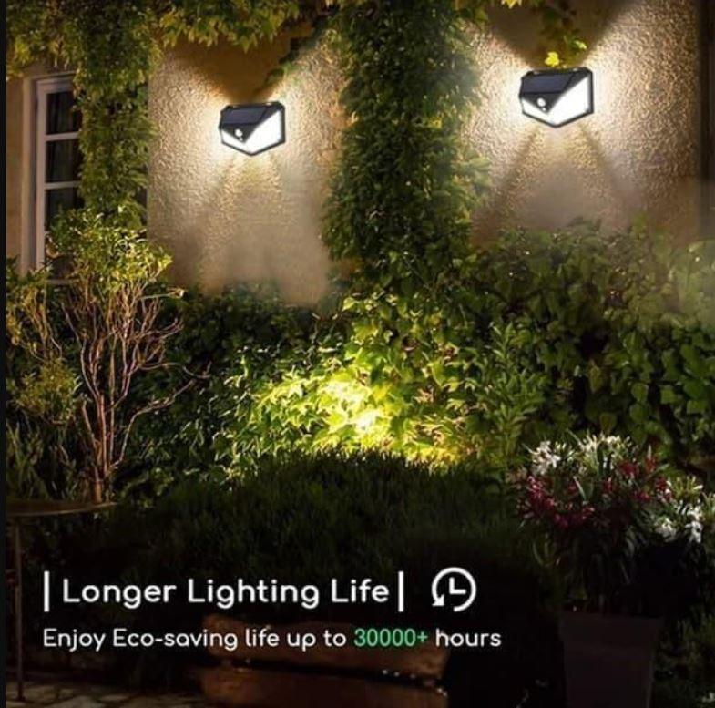 Solar Lights-Bright Solar Wireless Security Motion Sensor 100 Led Night Light for Home and Garden ,Outdoors