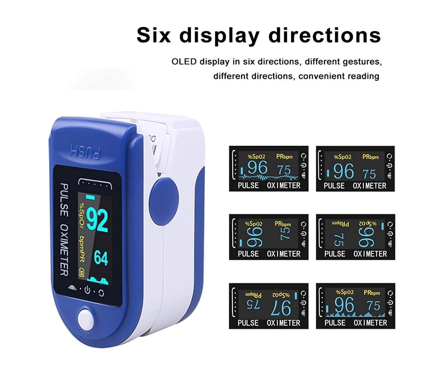 Oximeter-Finger Pulse Oxygen Meter with Audio Visual Alarm and Respiratory Rate