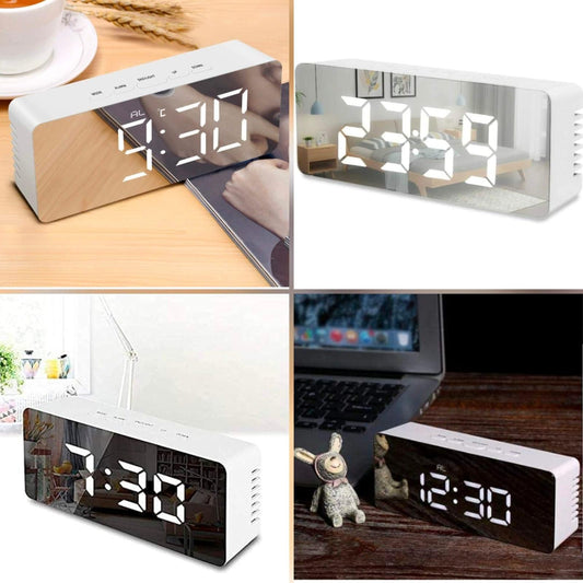 Digital Smart Back Light Table Mirror Alarm Clock with Sensor Date and Temperature