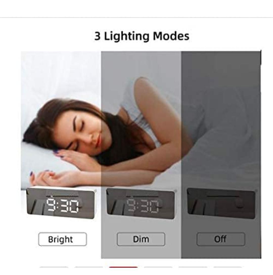 Digital Smart Back Light Table Mirror Alarm Clock with Sensor Date and Temperature