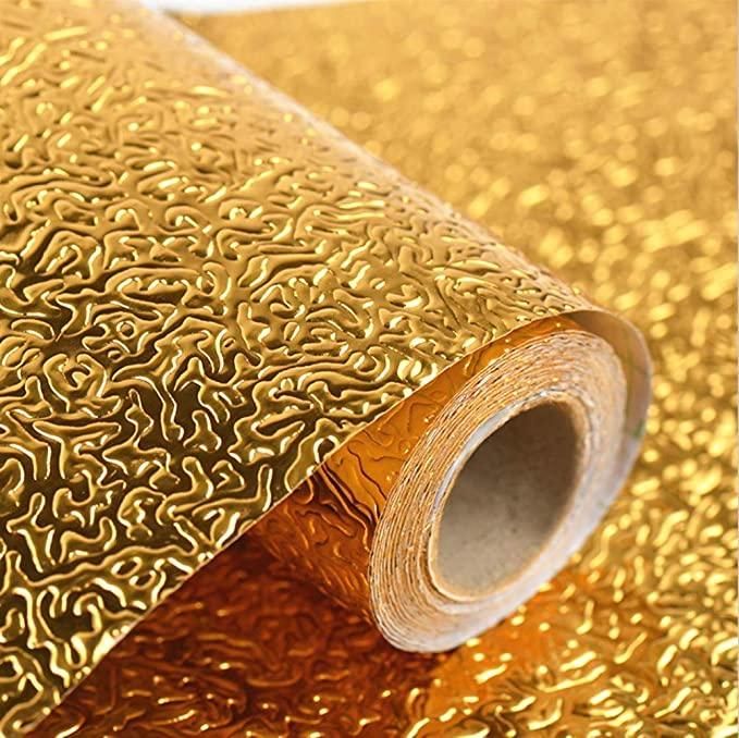 Aluminium Kitchen Foil Oil-Stickers Anti-fouling High-Temperature Self-Adhesive Croppable Wallpaper Sticker