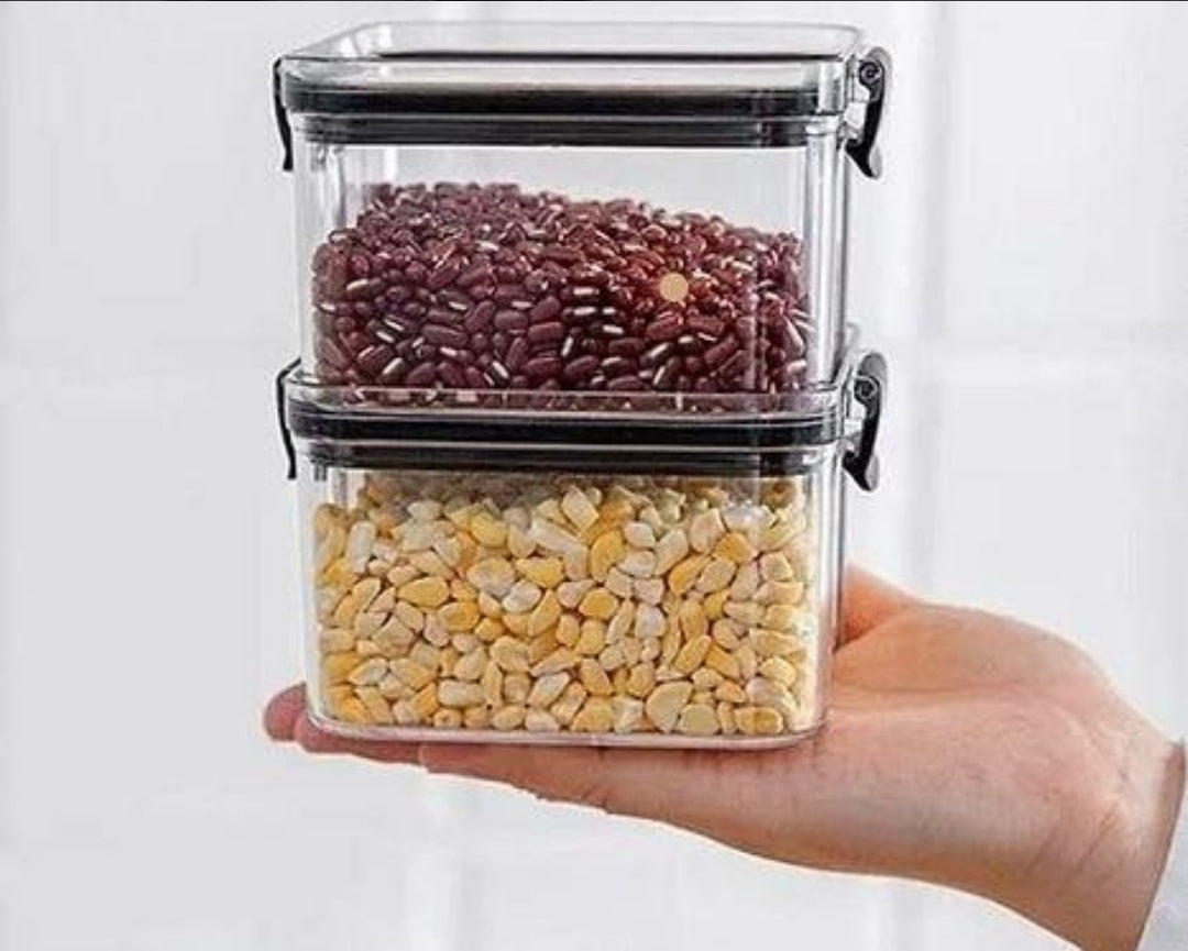 4 pc Container..Air Tight Unbreakable Big Size 400 ml Square Shape Kitchen Storage Container