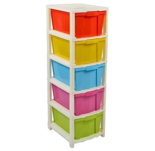 5 Layer Foldable Modular Drawer Organizer Multipurpose Drawers Boxes Storage Rack, Extra Large Basket