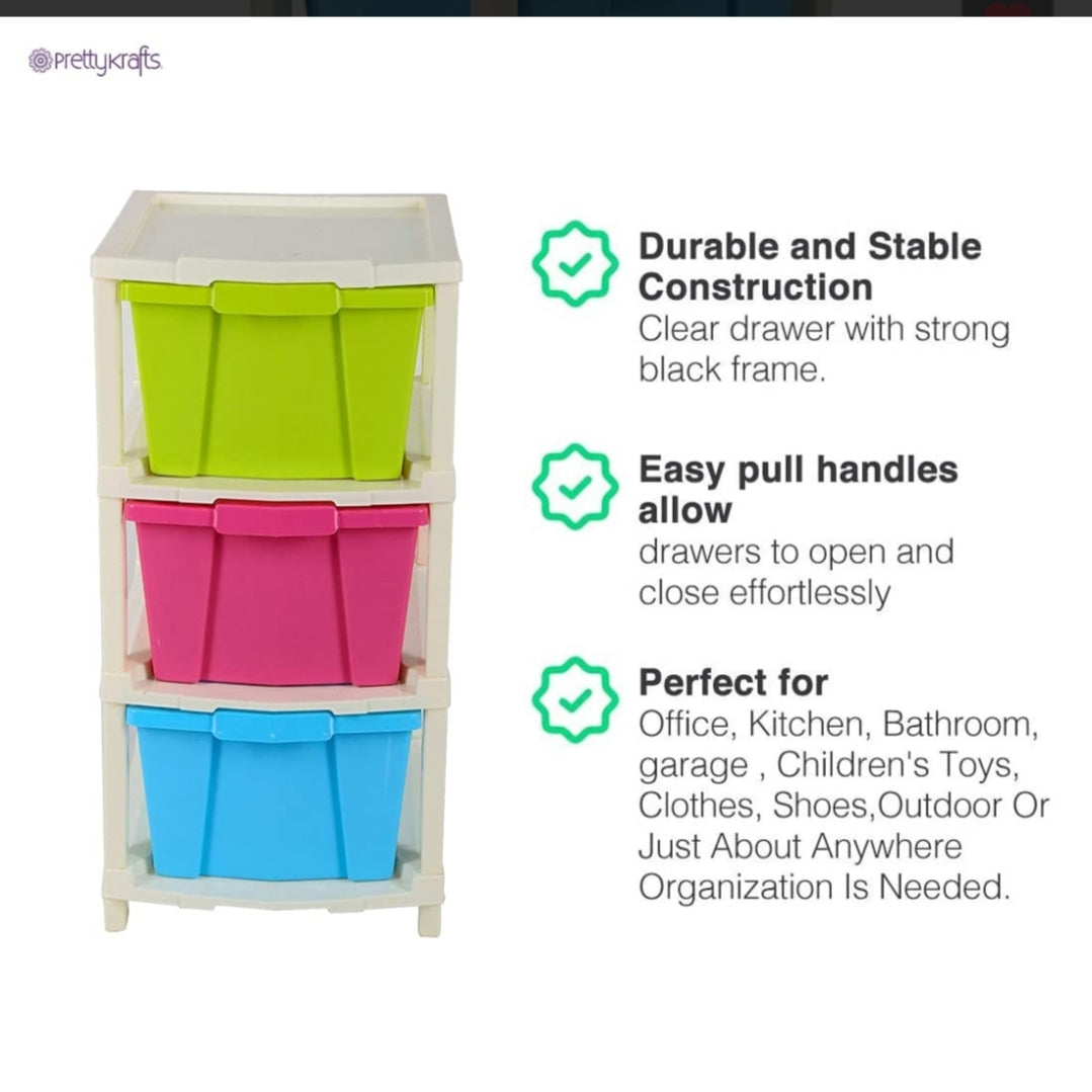 3 Layer Foldable Modular Drawer Organizer Multipurpose Drawers Boxes Storage Rack, Extra Large Basket